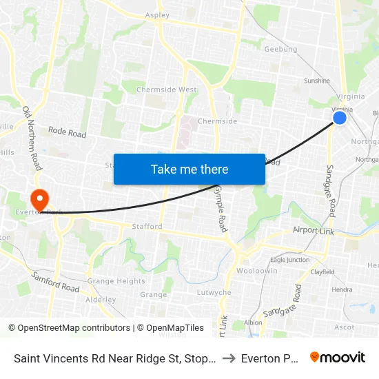 Saint Vincents Rd Near Ridge St, Stop 19 to Everton Park map