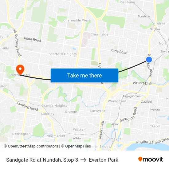 Sandgate Rd at Nundah, Stop 3 to Everton Park map