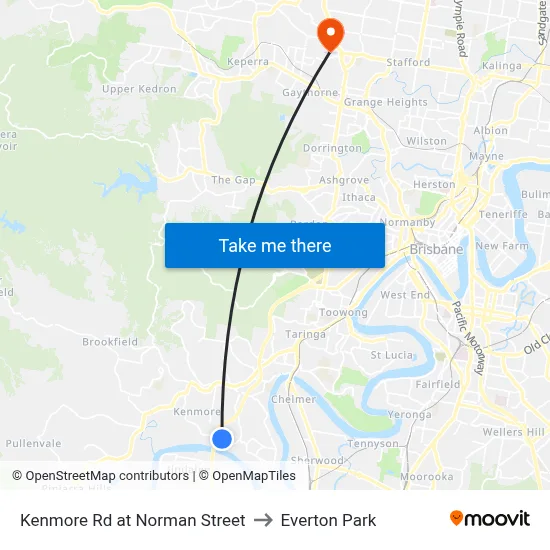 Kenmore Rd at Norman Street to Everton Park map