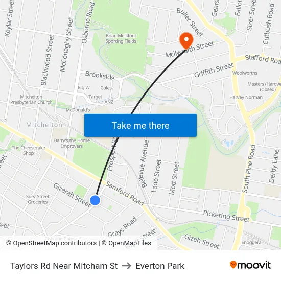 Taylors Rd Near Mitcham St to Everton Park map