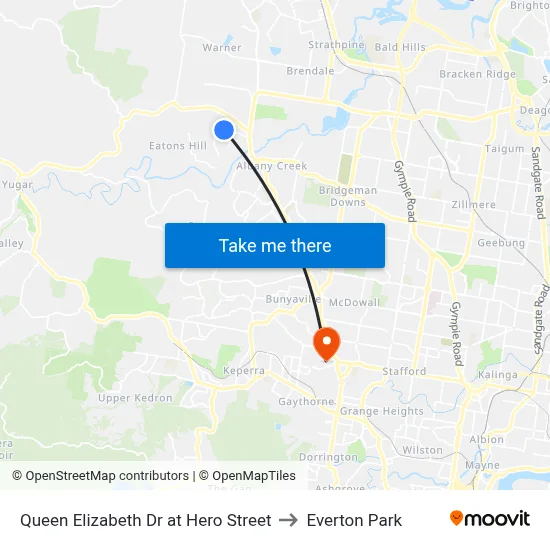Queen Elizabeth Dr at Hero Street to Everton Park map