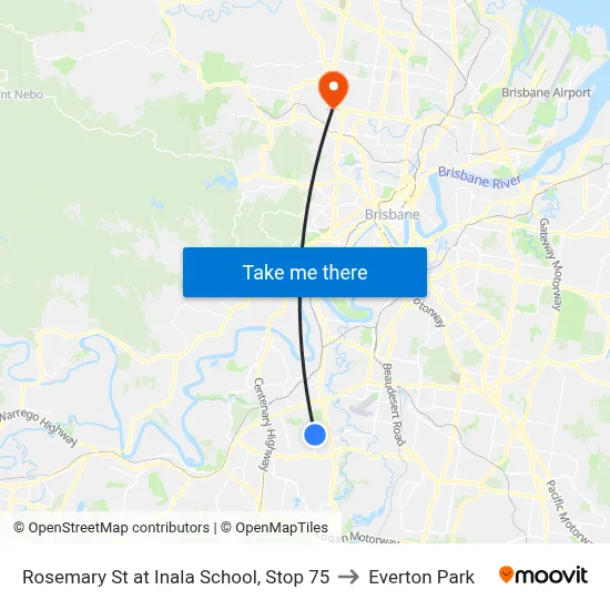 Rosemary St at Inala School, Stop 75 to Everton Park map