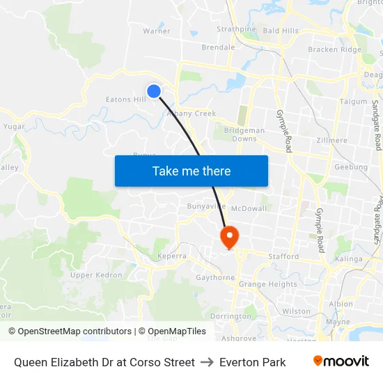 Queen Elizabeth Dr at Corso Street to Everton Park map