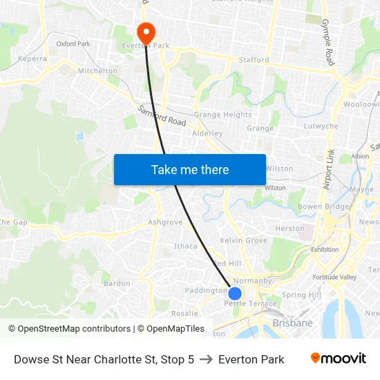 Dowse St Near Charlotte St, Stop 5 to Everton Park map