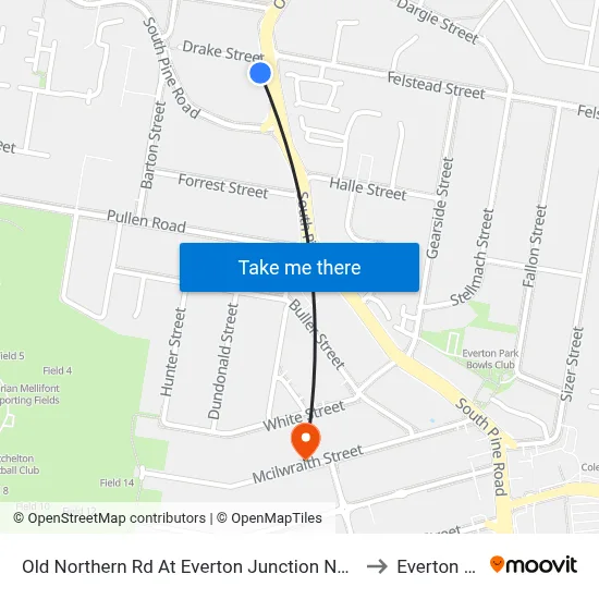 Old Northern Rd At Everton Junction Near Drake St to Everton Park map