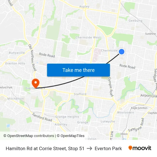 Hamilton Rd at Corrie Street, Stop 51 to Everton Park map
