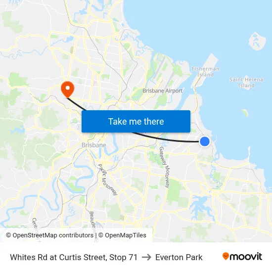 Whites Rd at Curtis Street, Stop 71 to Everton Park map