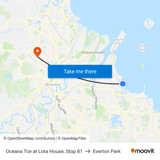 Oceana Tce at Lota House, Stop 81 to Everton Park map