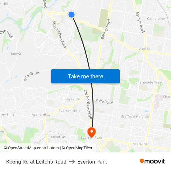 Keong Rd at Leitchs Road to Everton Park map