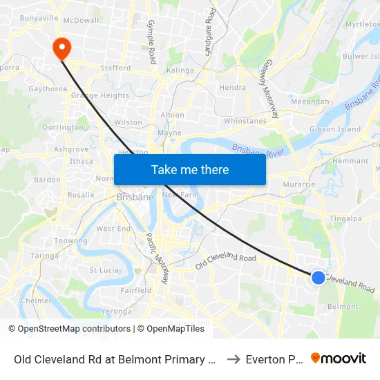 Old Cleveland Rd at Belmont Primary School to Everton Park map
