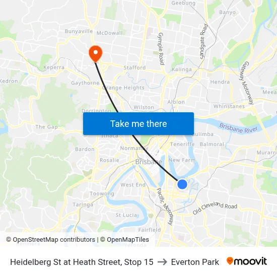Heidelberg St at Heath Street, Stop 15 to Everton Park map