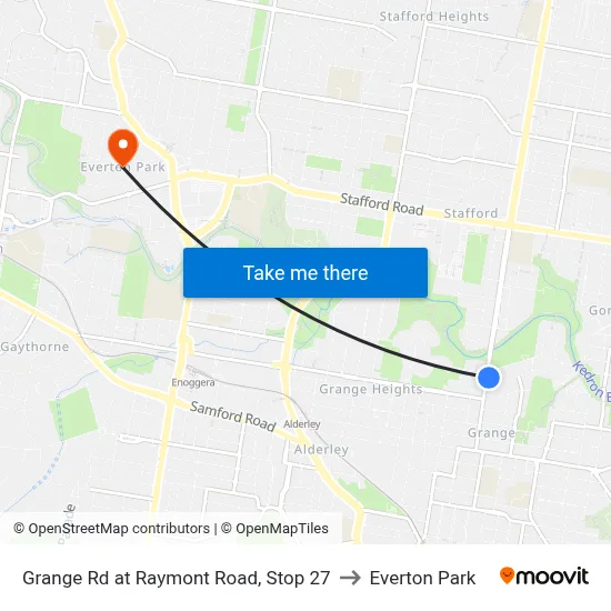 Grange Rd at Raymont Road, Stop 27 to Everton Park map