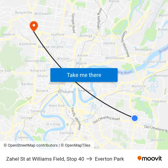Zahel St at Williams Field, Stop 40 to Everton Park map