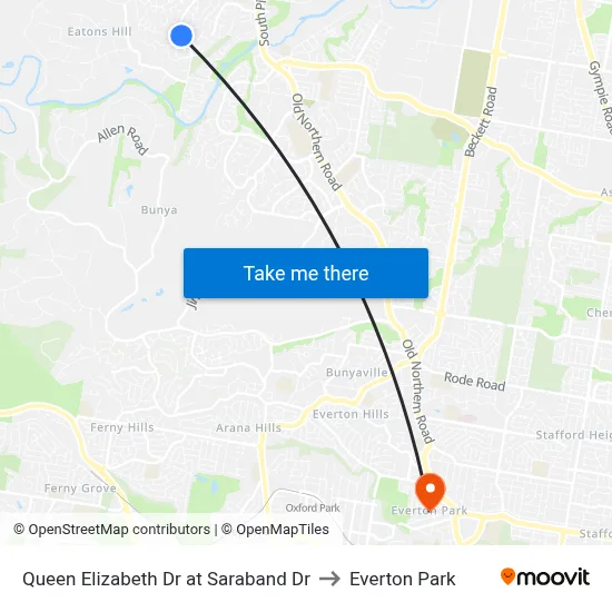 Queen Elizabeth Dr at Saraband Dr to Everton Park map