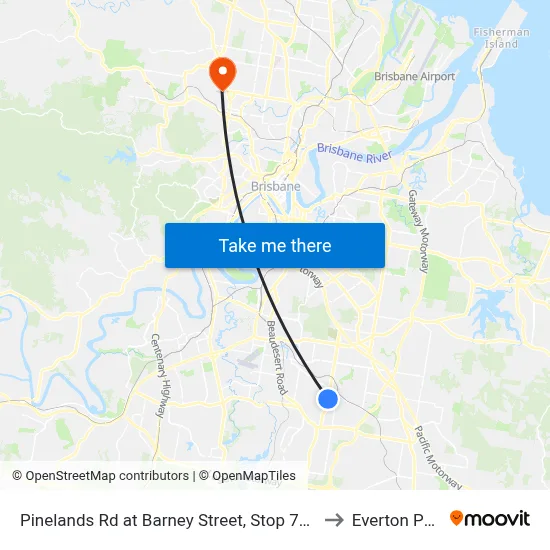 Pinelands Rd at Barney Street, Stop 70/71 to Everton Park map