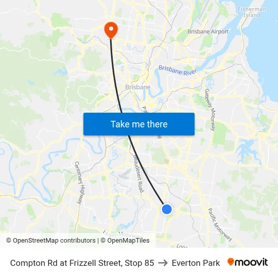 Compton Rd at Frizzell Street, Stop 85 to Everton Park map