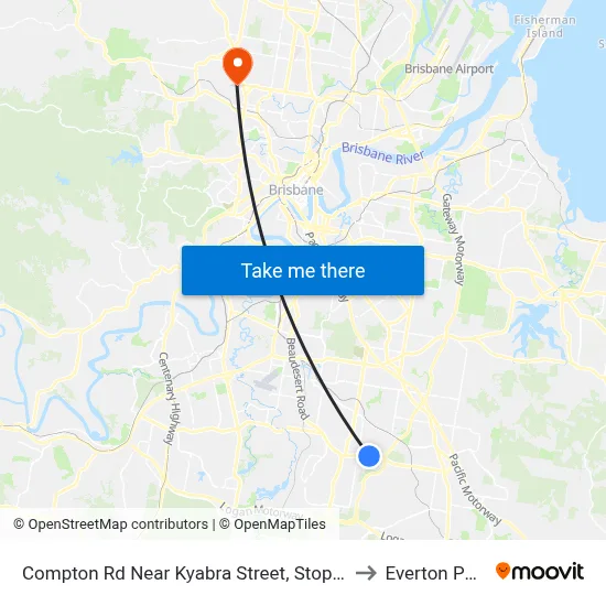 Compton Rd Near Kyabra Street, Stop 86 to Everton Park map