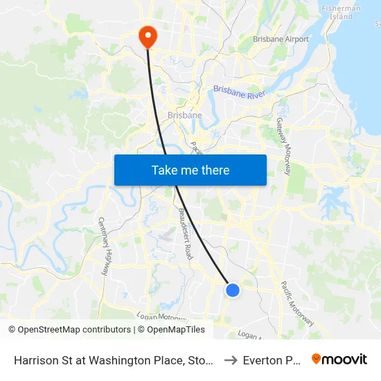Harrison St at Washington Place, Stop 90 to Everton Park map