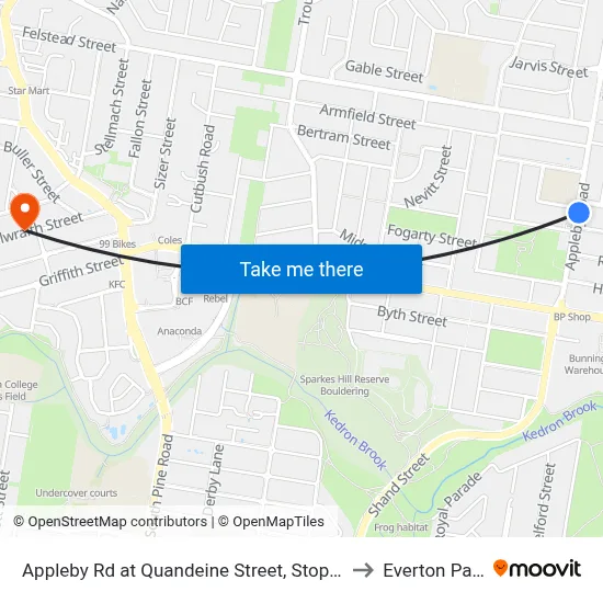 Appleby Rd at Quandeine Street, Stop 34 to Everton Park map