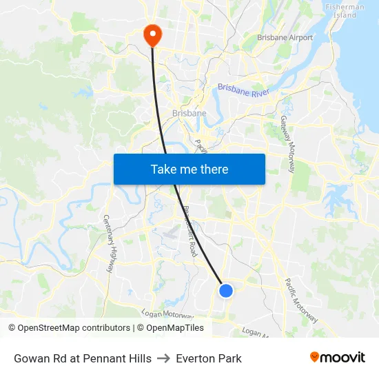 Gowan Rd at Pennant Hills to Everton Park map