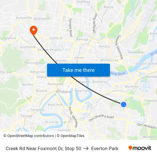 Creek Rd Near Foxmont Dr, Stop 50 to Everton Park map