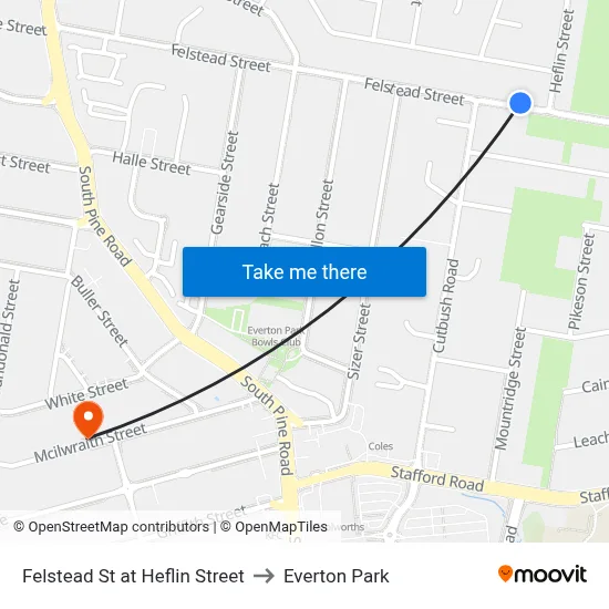 Felstead St at Heflin Street to Everton Park map