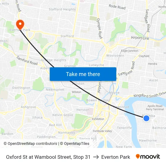 Oxford St at Wambool Street, Stop 31 to Everton Park map