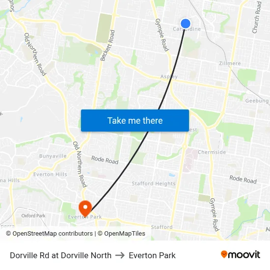 Dorville Rd at Dorville North to Everton Park map