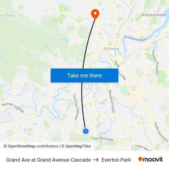 Grand Ave at Grand Avenue Cascade to Everton Park map