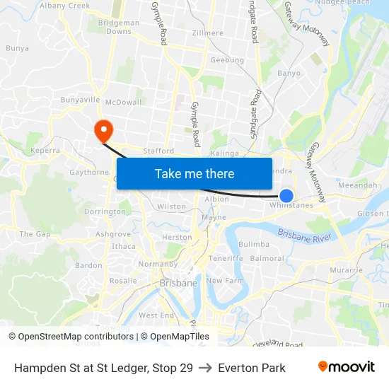 Hampden St at St Ledger, Stop 29 to Everton Park map