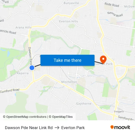 Dawson Pde Near Link Rd to Everton Park map