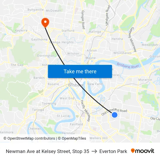 Newman Ave at Kelsey Street, Stop 35 to Everton Park map