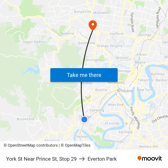 York St Near Prince St, Stop 29 to Everton Park map