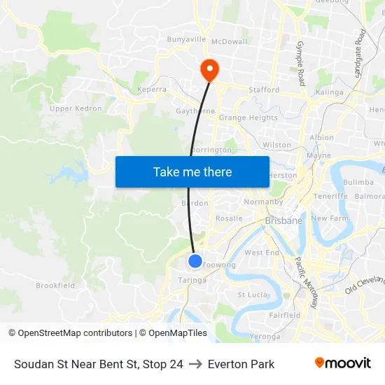Soudan St Near Bent St, Stop 24 to Everton Park map
