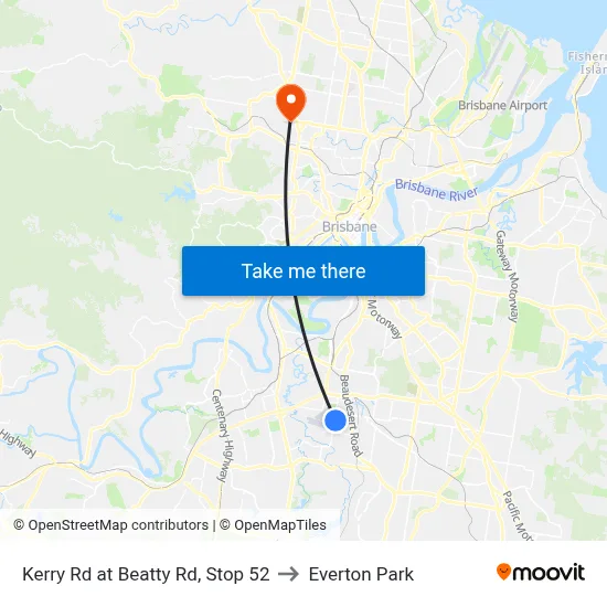 Kerry Rd at Beatty Rd, Stop 52 to Everton Park map