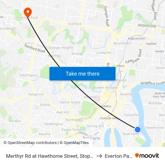 Merthyr Rd at Hawthorne Street, Stop 13 to Everton Park map