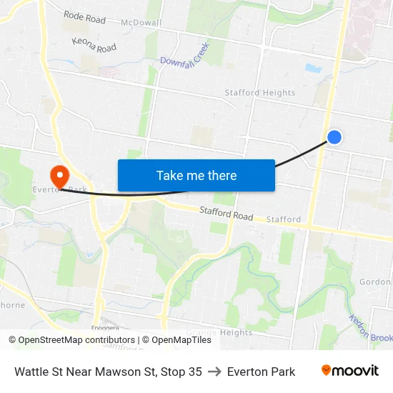 Wattle St Near Mawson St, Stop 35 to Everton Park map