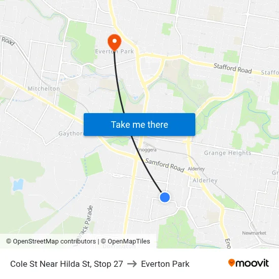 Cole St Near Hilda St, Stop 27 to Everton Park map