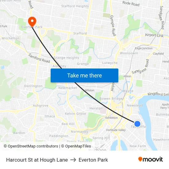 Harcourt St at Hough Lane to Everton Park map