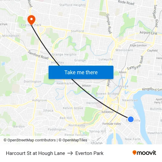 Harcourt St at Hough Lane to Everton Park map