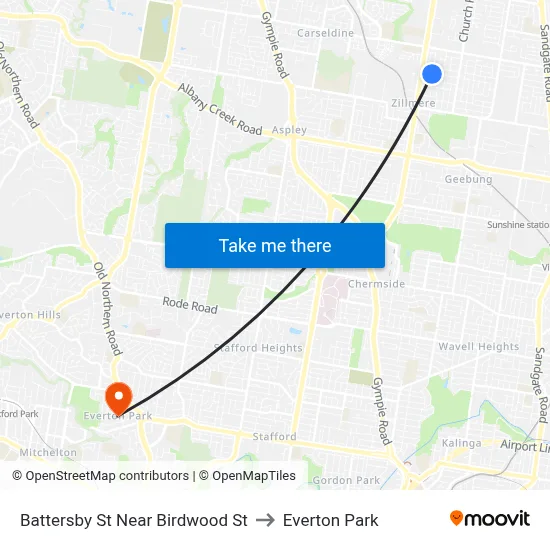 Battersby St Near Birdwood St to Everton Park map