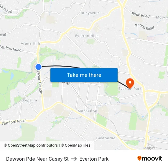 Dawson Pde Near Casey St to Everton Park map