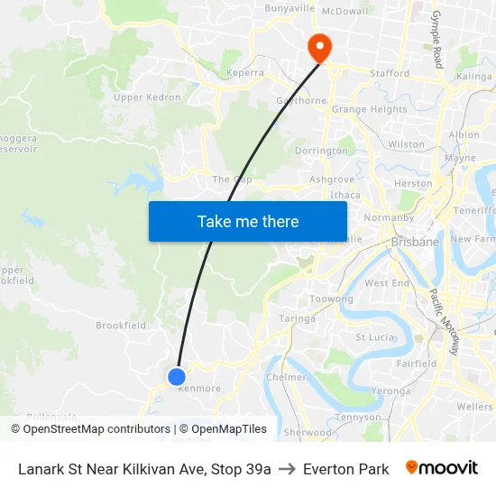 Lanark St Near Kilkivan Ave, Stop 39a to Everton Park map