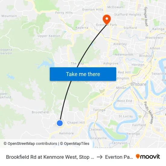 Brookfield Rd at Kenmore West, Stop 37 to Everton Park map