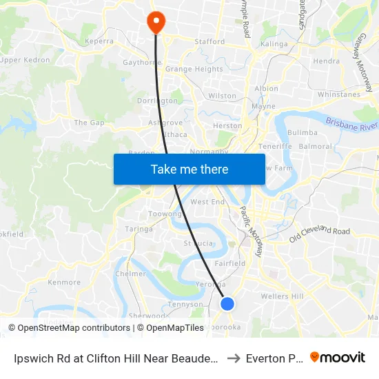 Ipswich Rd at Clifton Hill Near Beaudesert Rd to Everton Park map