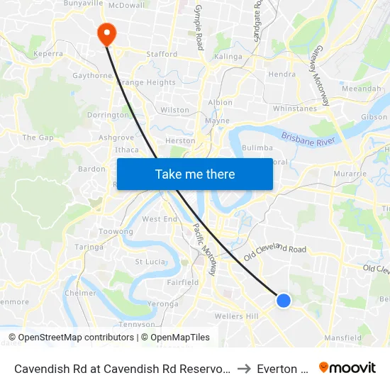 Cavendish Rd at Cavendish Rd Reservoir, Stop 40 to Everton Park map