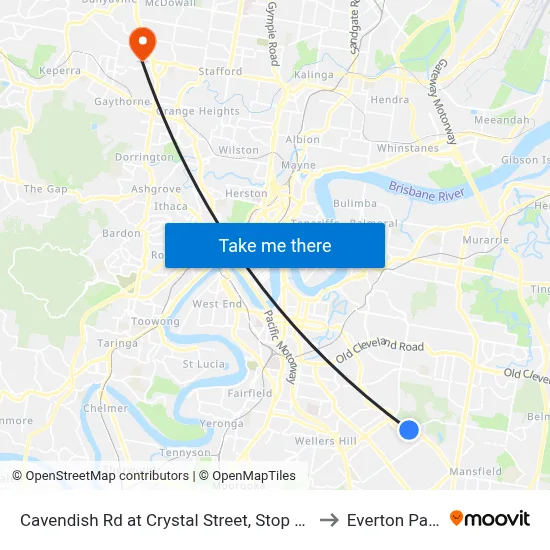 Cavendish Rd at Crystal Street, Stop 50 to Everton Park map