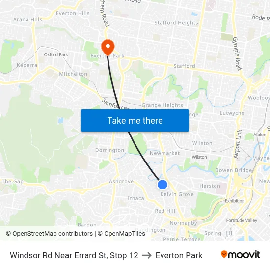 Windsor Rd Near Errard St, Stop 12 to Everton Park map