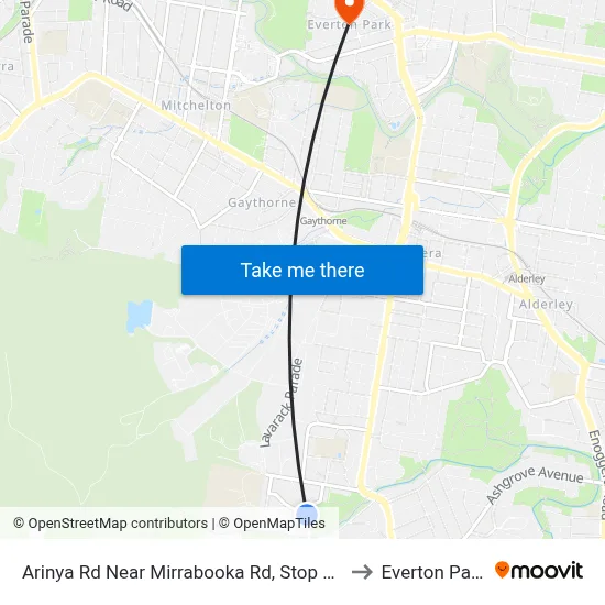 Arinya Rd Near Mirrabooka Rd, Stop 39 to Everton Park map