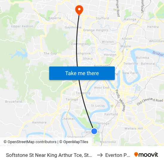Softstone St Near King Arthur Tce, Stop 38 to Everton Park map